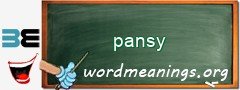 WordMeaning blackboard for pansy